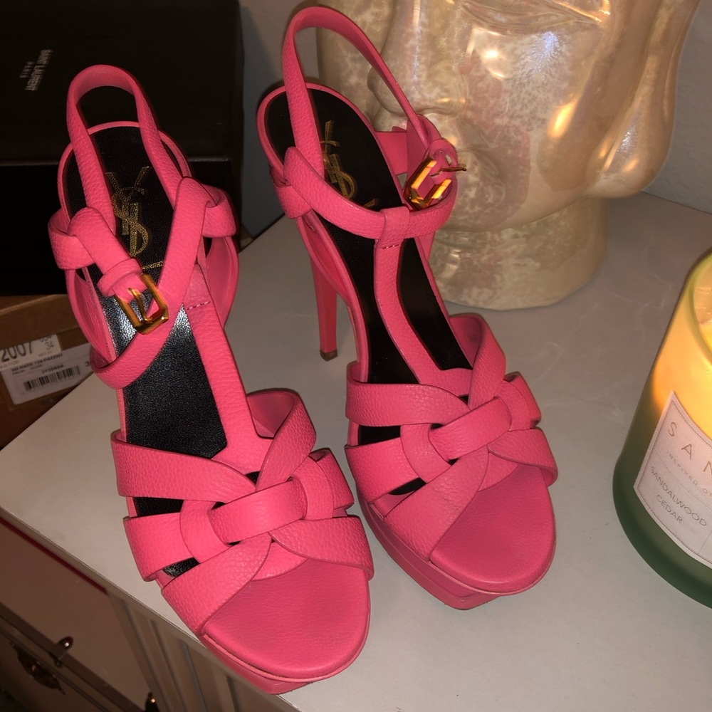 YSL TRIBUTE SANDAL. Such a pretty shoe.